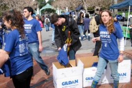 College students at an Israel and Jewish identity rally