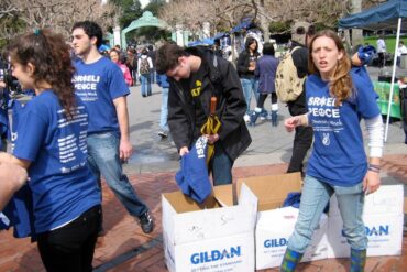 College students at an Israel and Jewish identity rally