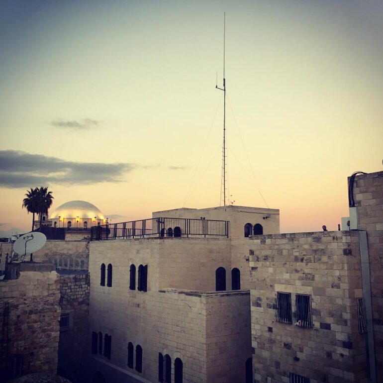Middle East sunset over Jerusalem
