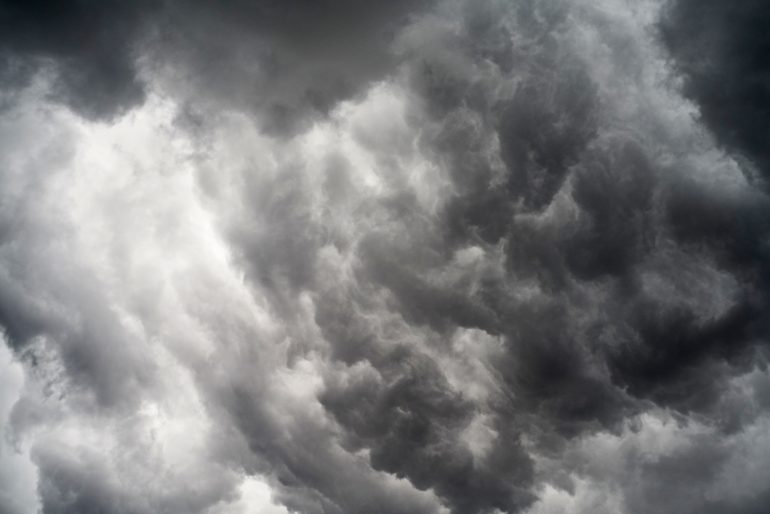 Gray skies before the downpour