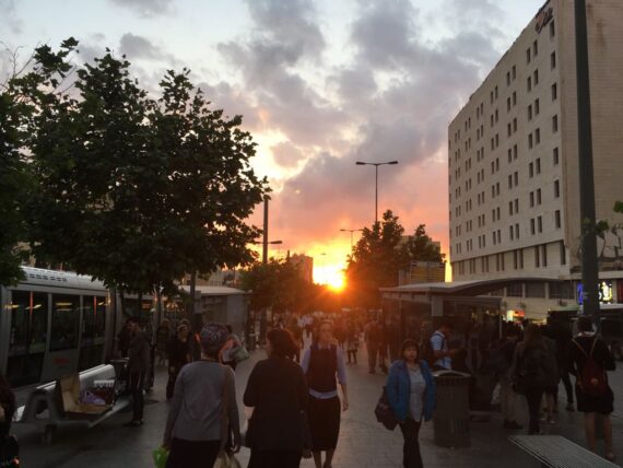 Sunset on Yaffo Street, Jerusalem