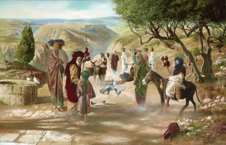 Parshat Ki Tavo - Israelis bringing first fruits to Jerusalem