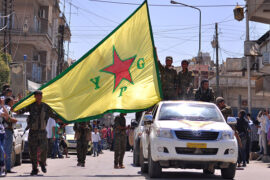 Kurdish YPG forces in Qamishli