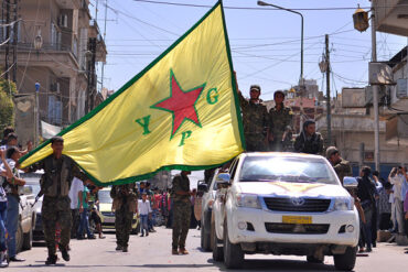 Kurdish YPG forces in Qamishli