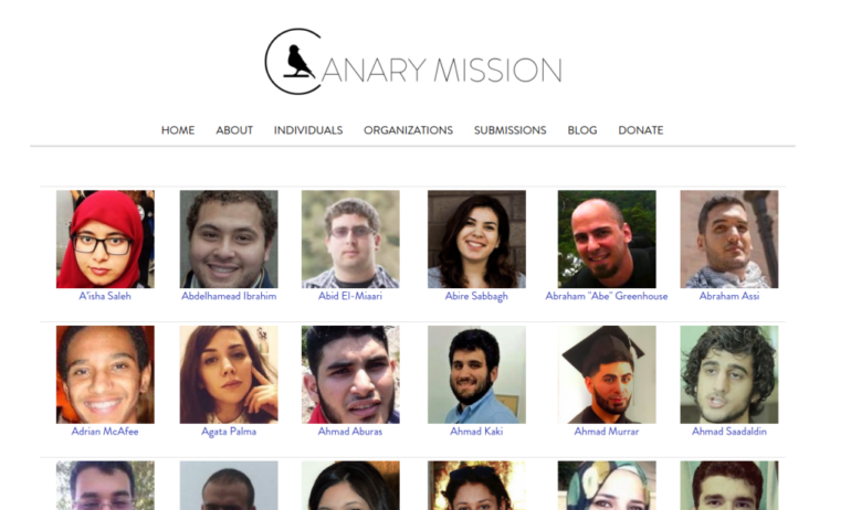 Canary Mission website