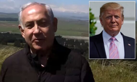 Prime Minister Binyamin Netanyahu on the Golan Heights