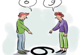 My Facts Don't Care About Your Feelings - subjective understandings of a greater truth. Two guys arguing over the number 6 or 9