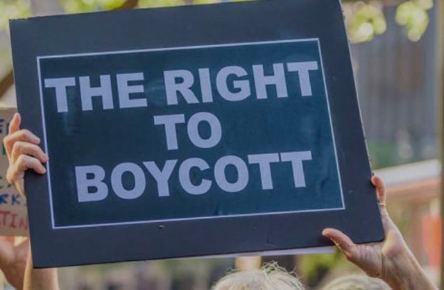 BDS activist sign