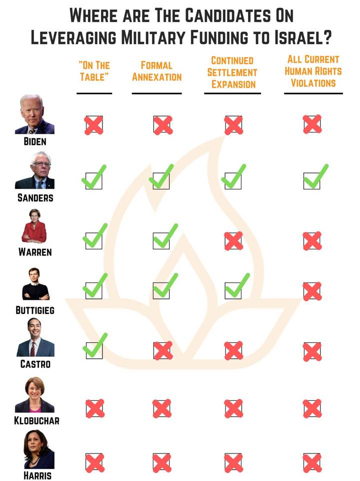 Democratic primary Israel checklist
