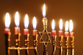 Close up of hankkiyah for Hannukah