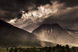 "Open Hands" by Yonah ben-Avraham stormy mountains