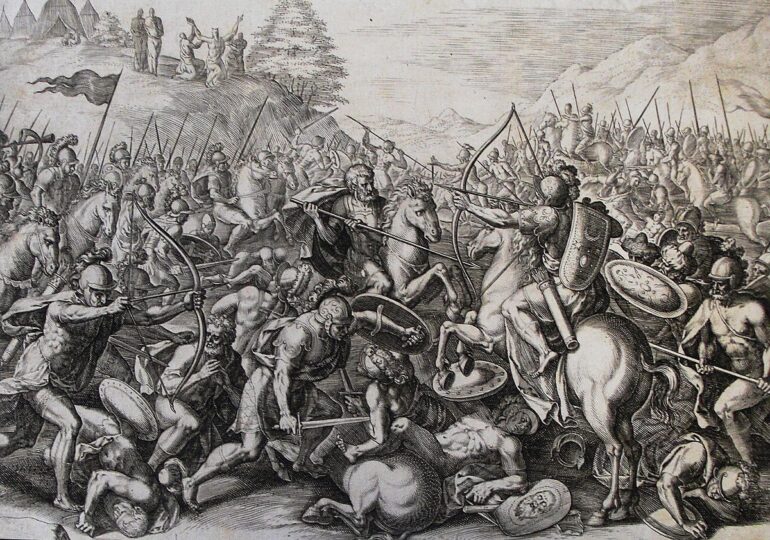 "To Wipe Out Amalek" by Robert Goodman - Ancient battle scene