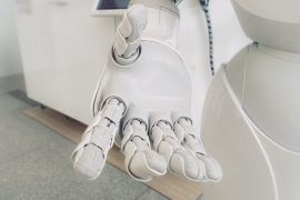 Robot hand reaching out "Oxford and High Tech" by Esther Cameron