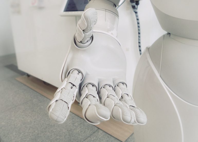Robot hand reaching out "Oxford and High Tech" by Esther Cameron