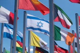 Israel's flag with the flags of other nations